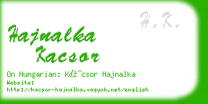 hajnalka kacsor business card